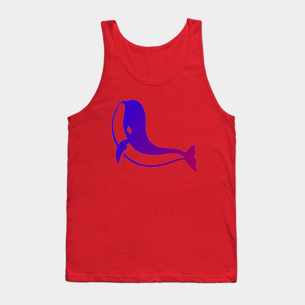 Whale Gradient blue and pink Tank Top by artbleed